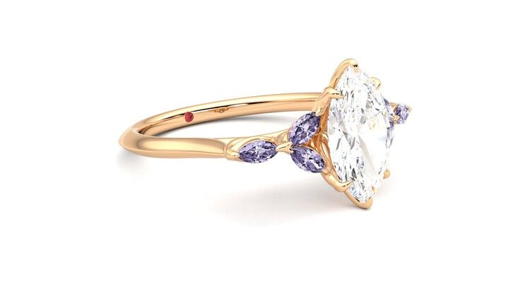Taylor & Hart Tamora Marquise Engagement Ring 360 degree image 6