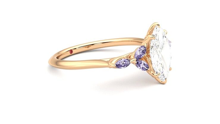 Taylor & Hart Tamora Marquise Engagement Ring 360 degree image 7