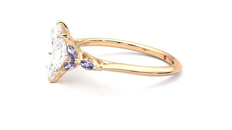 Taylor & Hart Tamora Marquise Engagement Ring 360 degree image 22