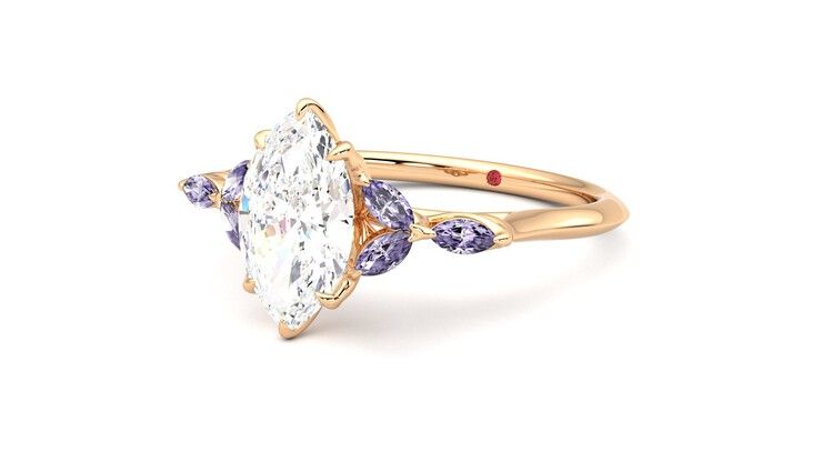 Taylor & Hart Tamora Marquise Engagement Ring 360 degree image 25
