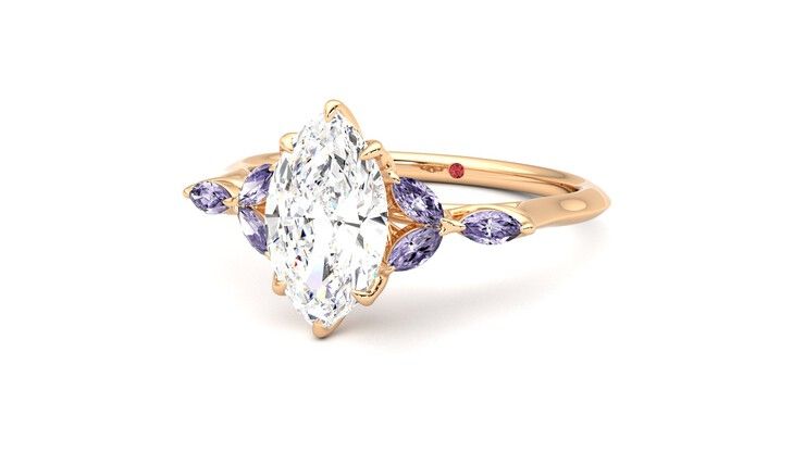 Taylor & Hart Tamora Marquise Engagement Ring 360 degree image 26