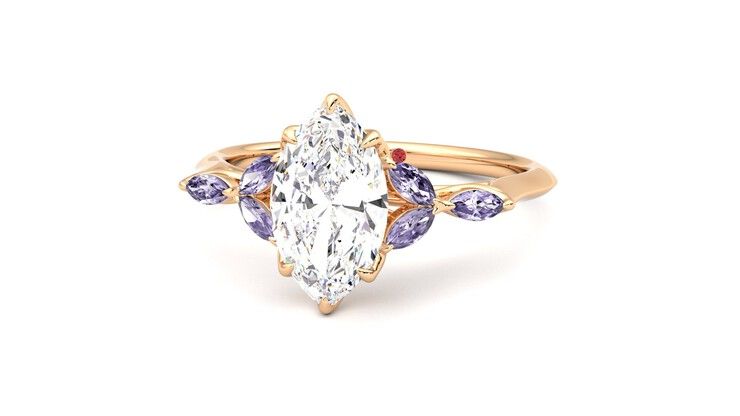Taylor & Hart Tamora Marquise Engagement Ring 360 degree image 27