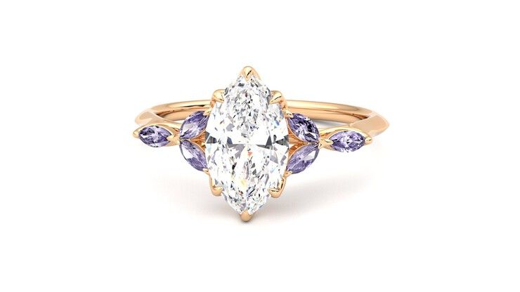 Taylor & Hart Tamora Marquise Engagement Ring 360 degree image 28
