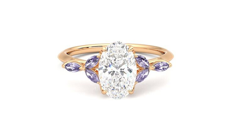 Taylor & Hart Tamora Oval Engagement Ring 360 degree image 1