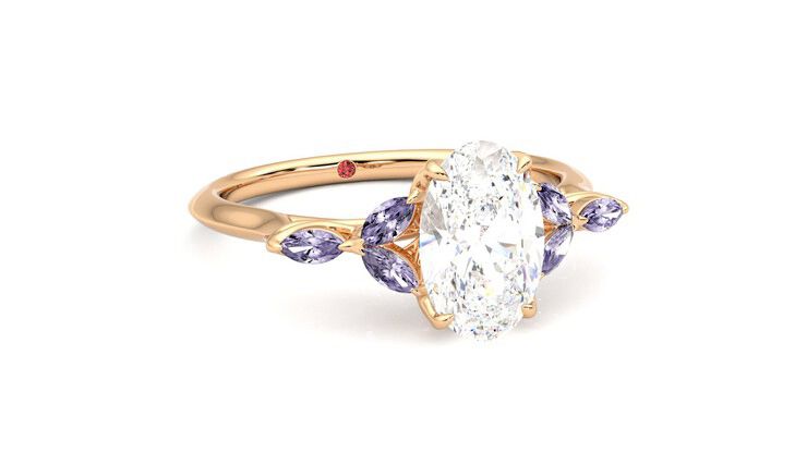Taylor & Hart Tamora Oval Engagement Ring 360 degree image 4