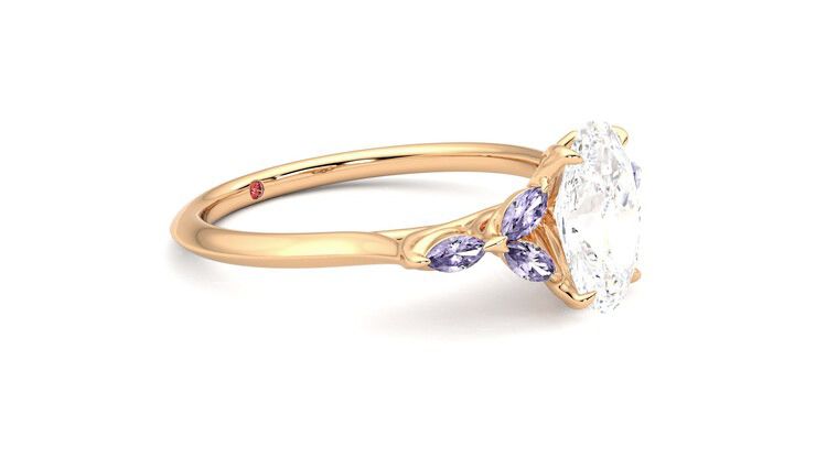 Taylor & Hart Tamora Oval Engagement Ring 360 degree image 7