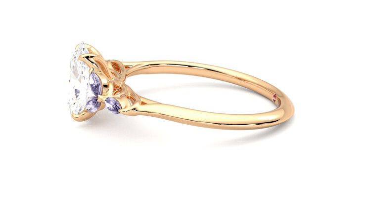 Taylor & Hart Tamora Oval Engagement Ring 360 degree image 21