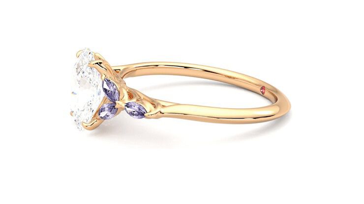 Taylor & Hart Tamora Oval Engagement Ring 360 degree image 22