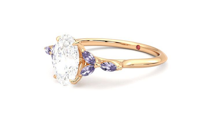 Taylor & Hart Tamora Oval Engagement Ring 360 degree image 24