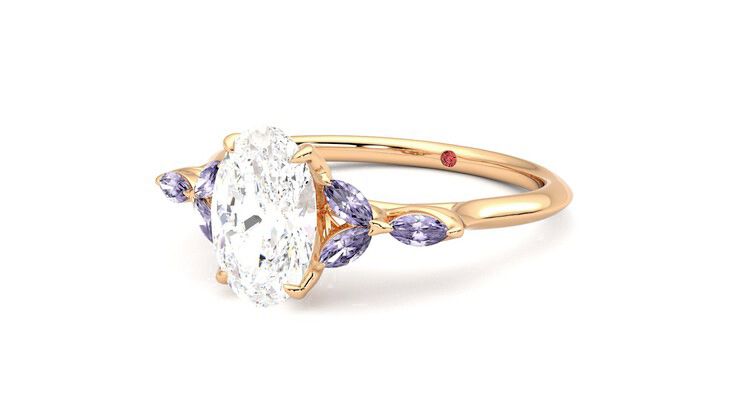 Taylor & Hart Tamora Oval Engagement Ring 360 degree image 25