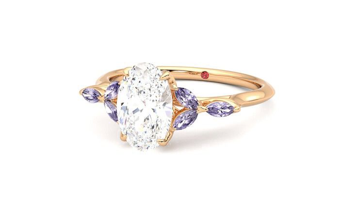 Taylor & Hart Tamora Oval Engagement Ring 360 degree image 26