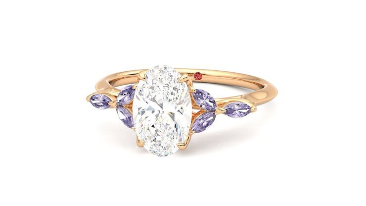 Taylor & Hart Tamora Oval Engagement Ring 360 degree image 27