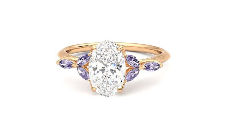 Taylor & Hart Tamora Oval Engagement Ring 360 degree image 28