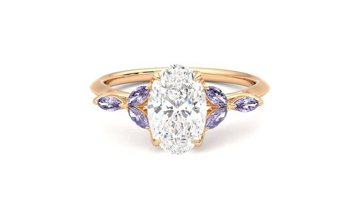 Taylor & Hart Tamora Oval Engagement Ring 360 degree image 29