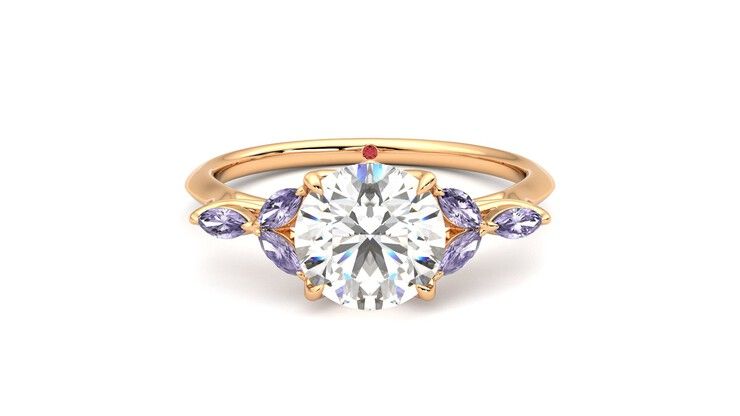 Taylor & Hart Tamora Round Engagement Ring 360 degree image 0