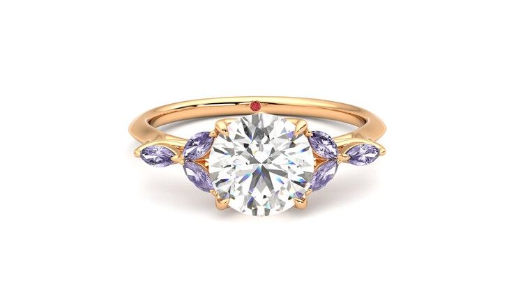 Taylor & Hart Tamora Round Engagement Ring 360 degree image 1