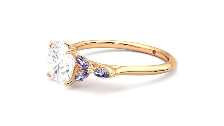 Taylor & Hart Tamora Round Engagement Ring 360 degree image 23