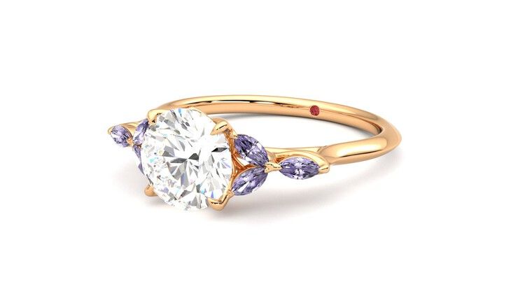 Taylor & Hart Tamora Round Engagement Ring 360 degree image 25