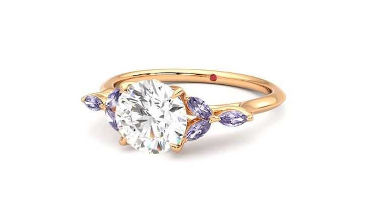 Taylor & Hart Tamora Round Engagement Ring 360 degree image 26