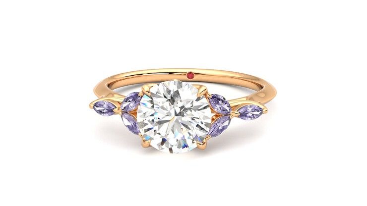 Taylor & Hart Tamora Round Engagement Ring 360 degree image 28