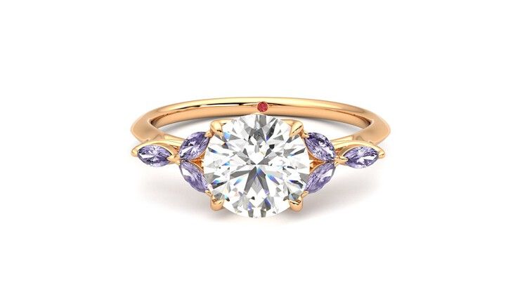 Taylor & Hart Tamora Round Engagement Ring 360 degree image 29