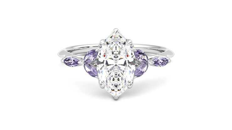 Taylor & Hart Tamora Marquise Engagement Ring 360 degree image 0