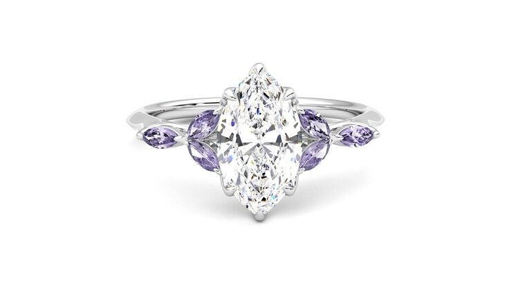 Taylor & Hart Tamora Marquise Engagement Ring 360 degree image 1