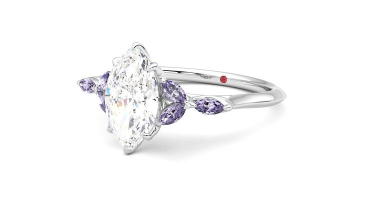 Taylor & Hart Tamora Marquise Engagement Ring 360 degree image 25