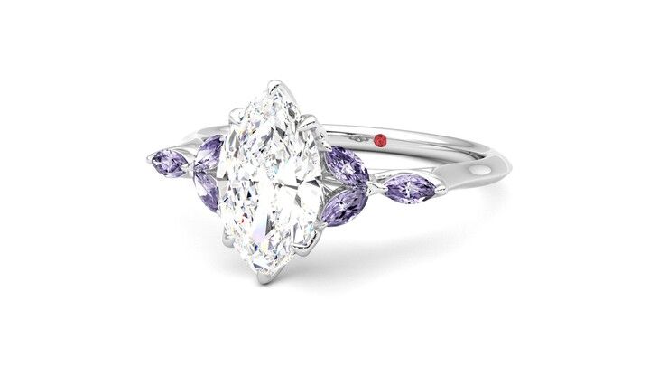Taylor & Hart Tamora Marquise Engagement Ring 360 degree image 26