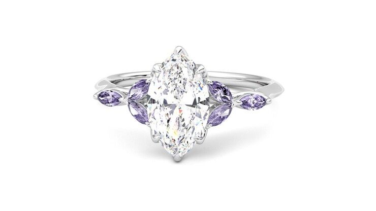 Taylor & Hart Tamora Marquise Engagement Ring 360 degree image 28
