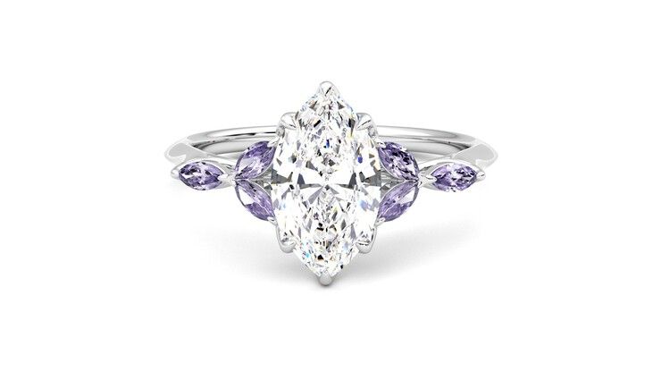 Taylor & Hart Tamora Marquise Engagement Ring 360 degree image 29