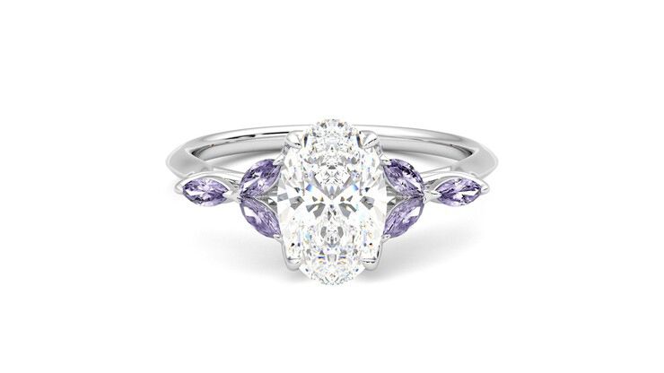 Taylor & Hart Tamora Oval Engagement Ring 360 degree image 0