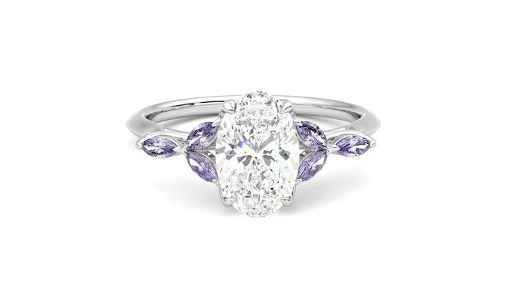 Taylor & Hart Tamora Oval Engagement Ring 360 degree image 1