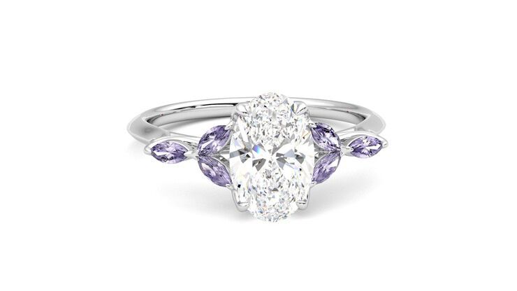 Taylor & Hart Tamora Oval Engagement Ring 360 degree image 2