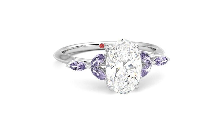Taylor & Hart Tamora Oval Engagement Ring 360 degree image 3