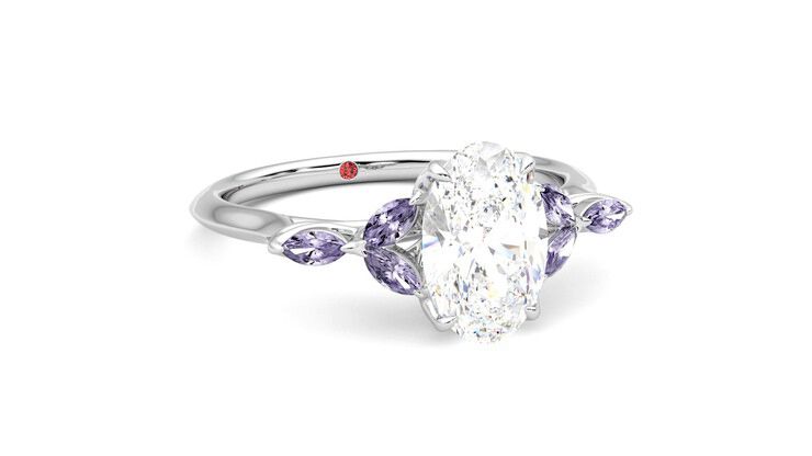 Taylor & Hart Tamora Oval Engagement Ring 360 degree image 4