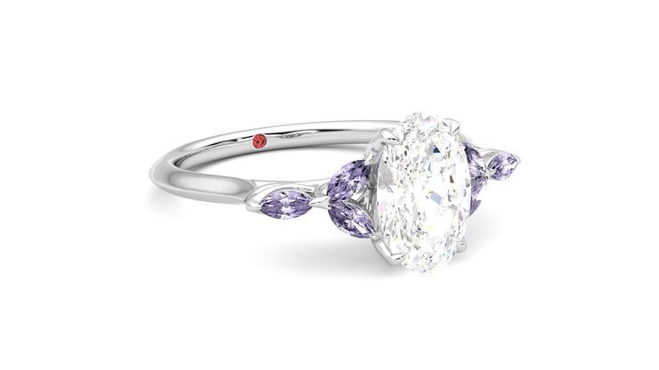 Taylor & Hart Tamora Oval Engagement Ring 360 degree image 5