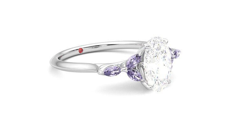 Taylor & Hart Tamora Oval Engagement Ring 360 degree image 6