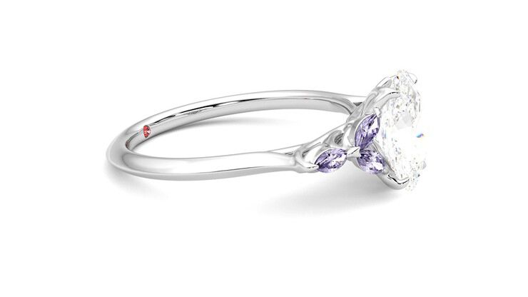 Taylor & Hart Tamora Oval Engagement Ring 360 degree image 8