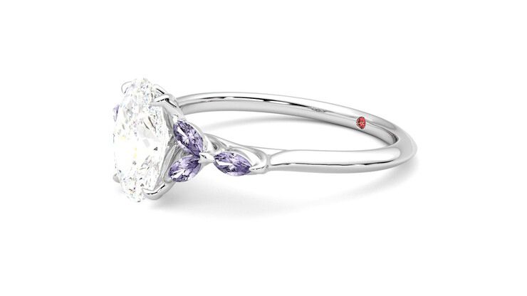 Taylor & Hart Tamora Oval Engagement Ring 360 degree image 23