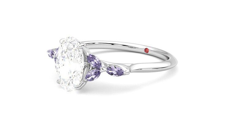 Taylor & Hart Tamora Oval Engagement Ring 360 degree image 24