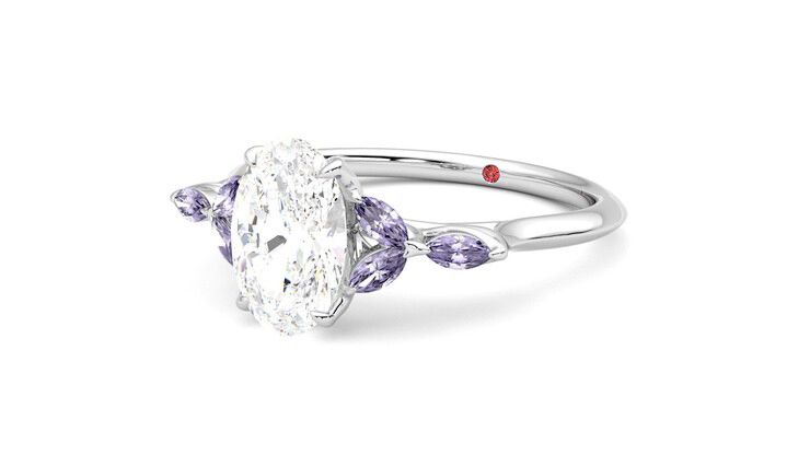 Taylor & Hart Tamora Oval Engagement Ring 360 degree image 25