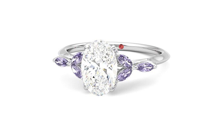Taylor & Hart Tamora Oval Engagement Ring 360 degree image 27