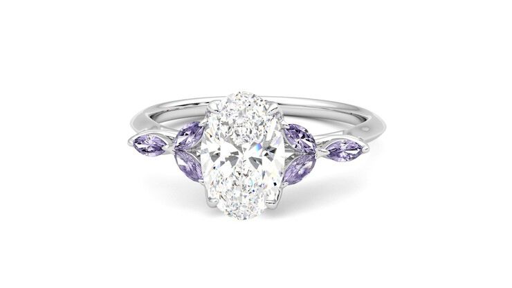 Taylor & Hart Tamora Oval Engagement Ring 360 degree image 28