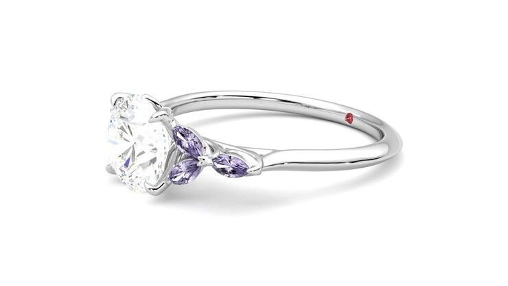 Taylor & Hart Tamora Round Engagement Ring 360 degree image 23