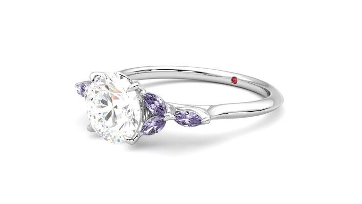 Taylor & Hart Tamora Round Engagement Ring 360 degree image 24