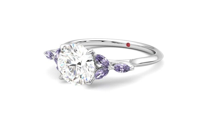Taylor & Hart Tamora Round Engagement Ring 360 degree image 25