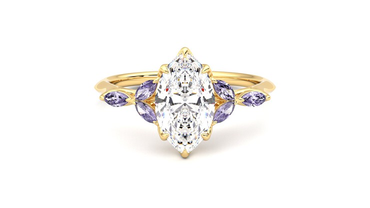 Taylor & Hart Tamora Marquise Engagement Ring 360 degree image 0