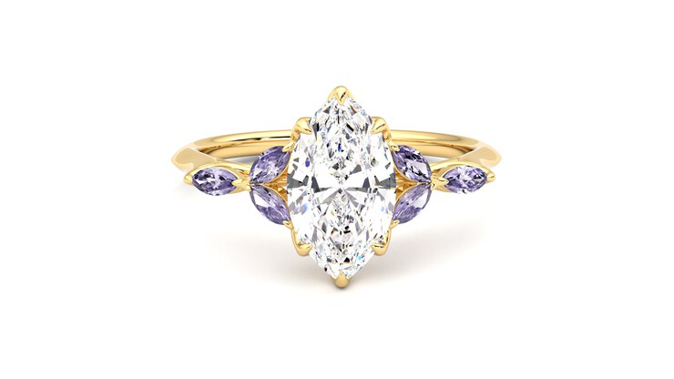 Taylor & Hart Tamora Marquise Engagement Ring 360 degree image 1