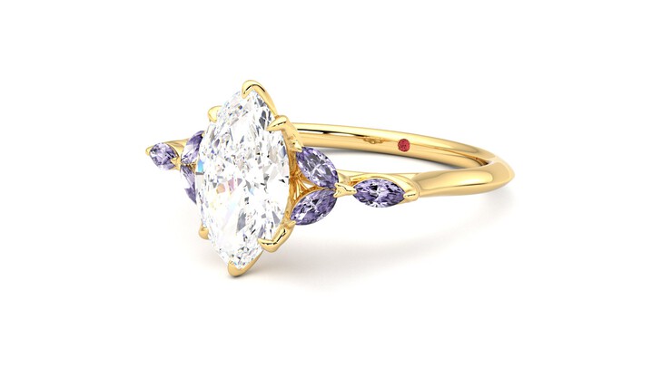 Taylor & Hart Tamora Marquise Engagement Ring 360 degree image 25